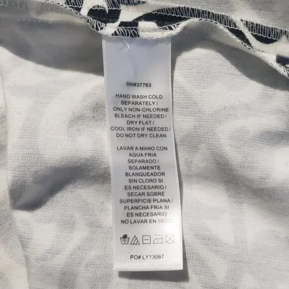 Laundry By Shelli Segal Dress Women's Size 6 Black White Short Sleeve Floral - Picture 8 of 15